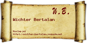 Wichter Bertalan névjegykártya